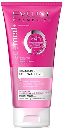 Eveline 3 In 1 Hyaluronic Face Wash Gel