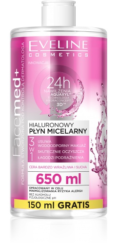 Eveline Facemed +, Hialuronowy Płyn Micelarny 3 W 1