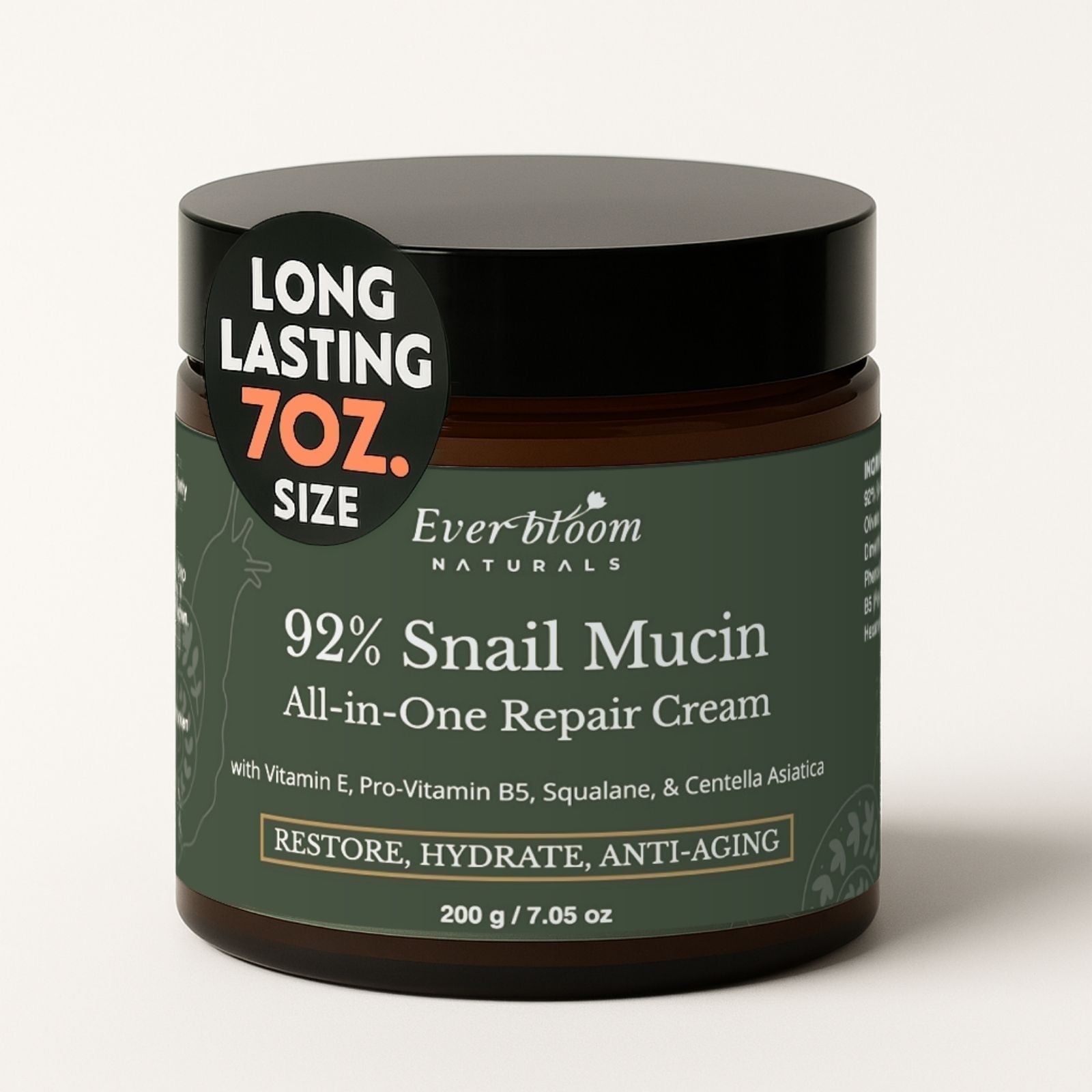 Everbloom Naturals 92% Snail Mucin All-in-One Repair Cream