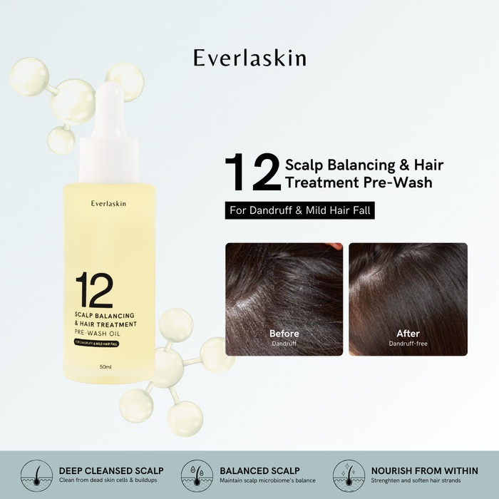 Everlaskin 12 Scalp Balancing & Hair Treatment Pre-wash Oil For Dandruff & Mild Hairfall