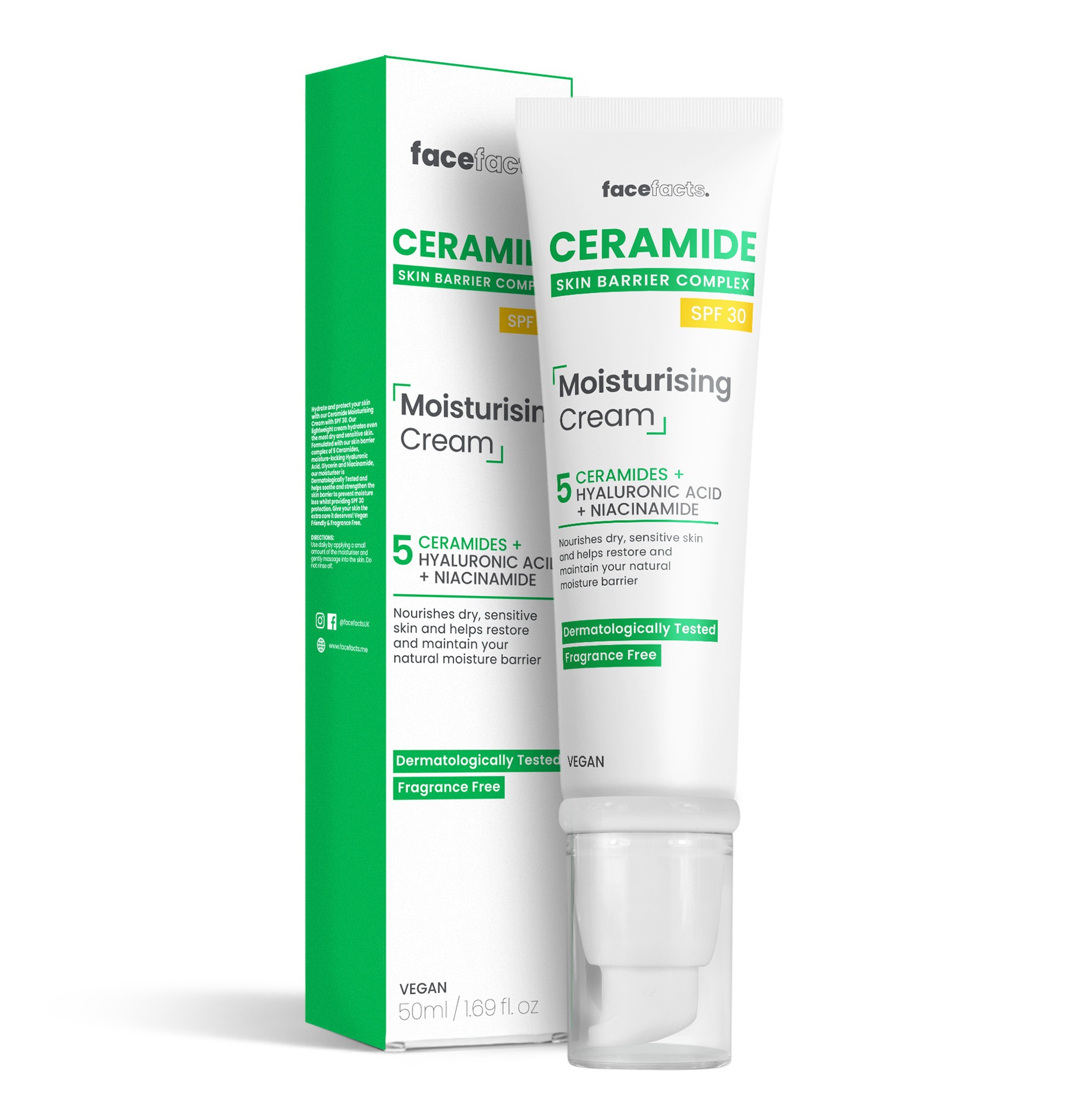 Face facts Ceramide SPF 30 Moisturising Cream