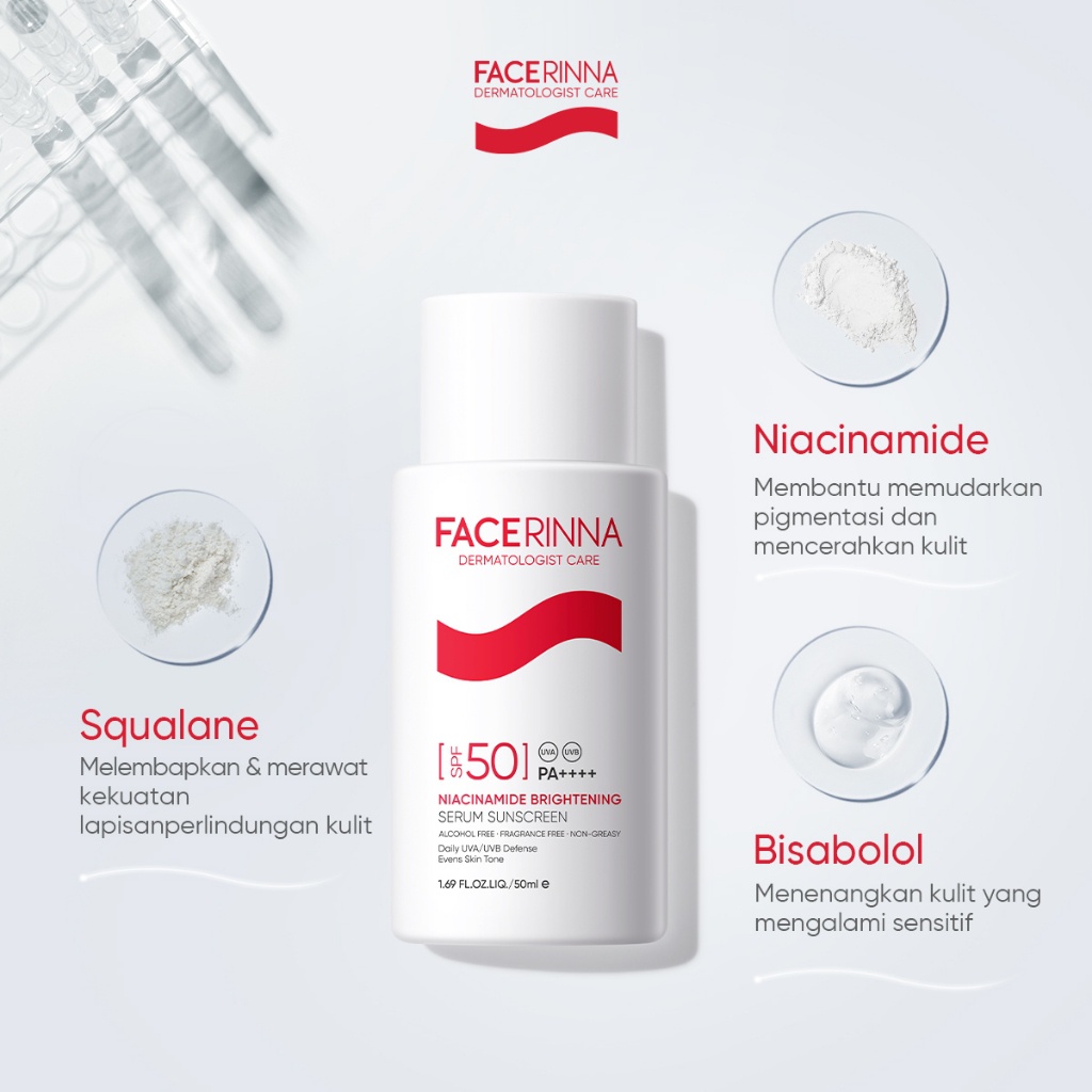 Facerinna Niacinamide Brightening Serum Sunscreen SPF 50 Pa++++