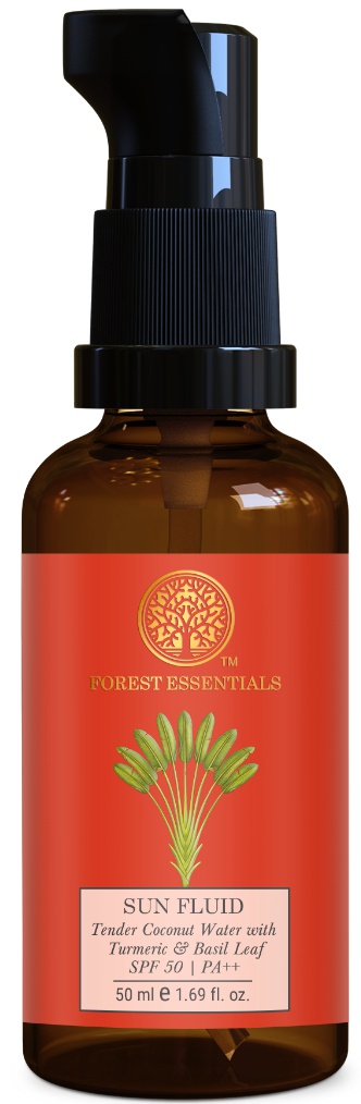 Forest Essentials Sun Fluid Tender Coconut Water With Turmeric & Basil Leaf SPF 50|pa + +