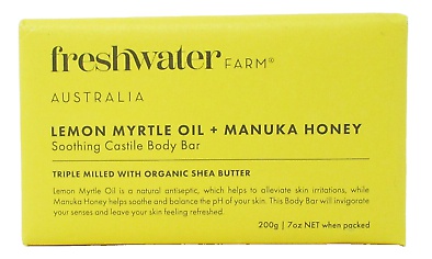Freshwater Farm Soothing Castile Body Bar Lemon Myrtle Oil + Manuka Honey