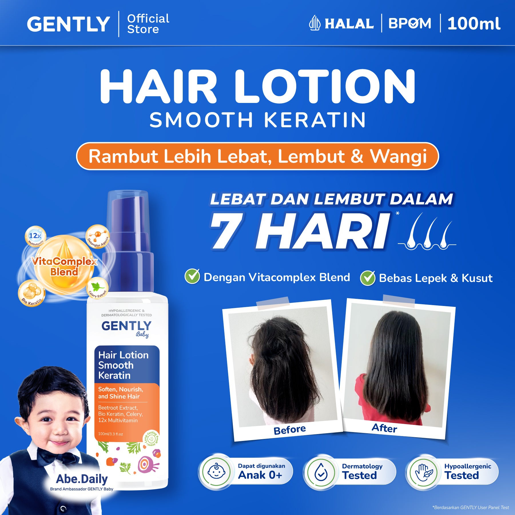 GENTLY Baby Hair Lotion Smooth Keratin