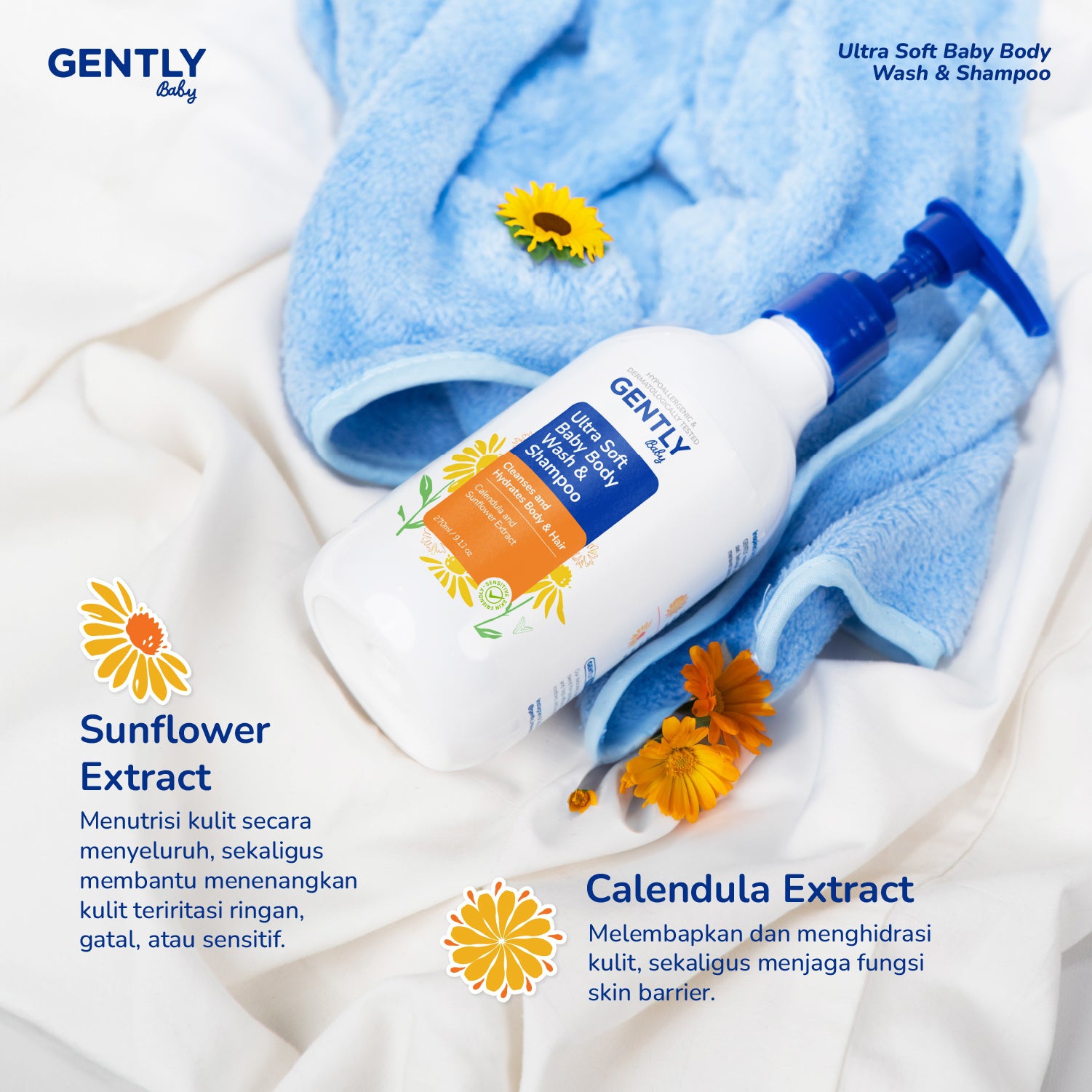 GENTLY Baby Ultra Soft Baby Body Wash & Shampo