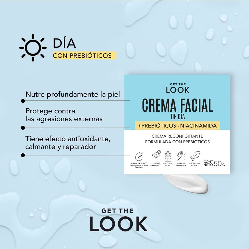 Get the look Crema Facial De Día + Prebióticos + Niacinamida