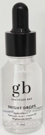 Gratitude Bar Bright Drops Alpha Arbutin Hyaluronic Acid Vitamin B3 Brightening Serum