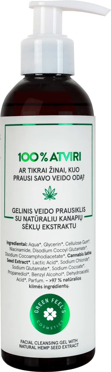Green Feels Facial Cleansing Gel with Natural Hemp Extract
