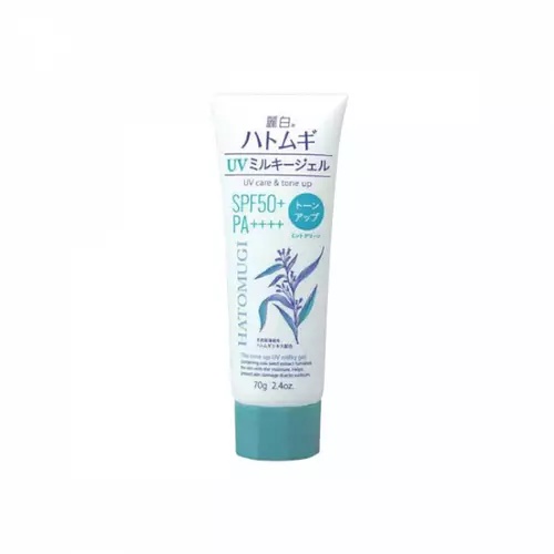 Hatomugi The Tone Up UV Milky Gel SPF50+ Pa++++ (mint Green Tube Type)