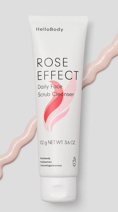 Hello Body Rose Effect Daily Face Scrub Cleanser