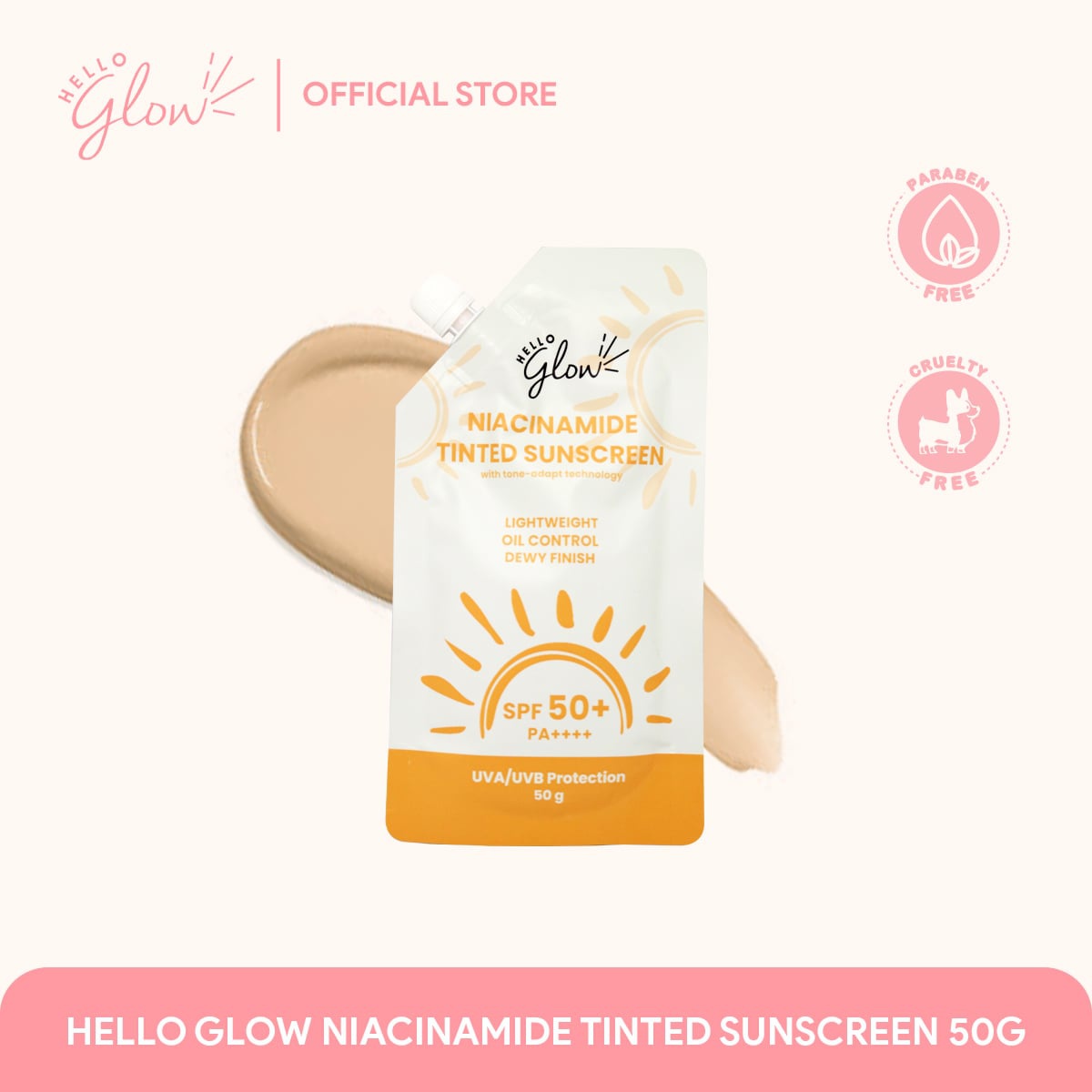 Hello Glow Niacinamide Tinted Sunscreen SPF 50+ PA++++