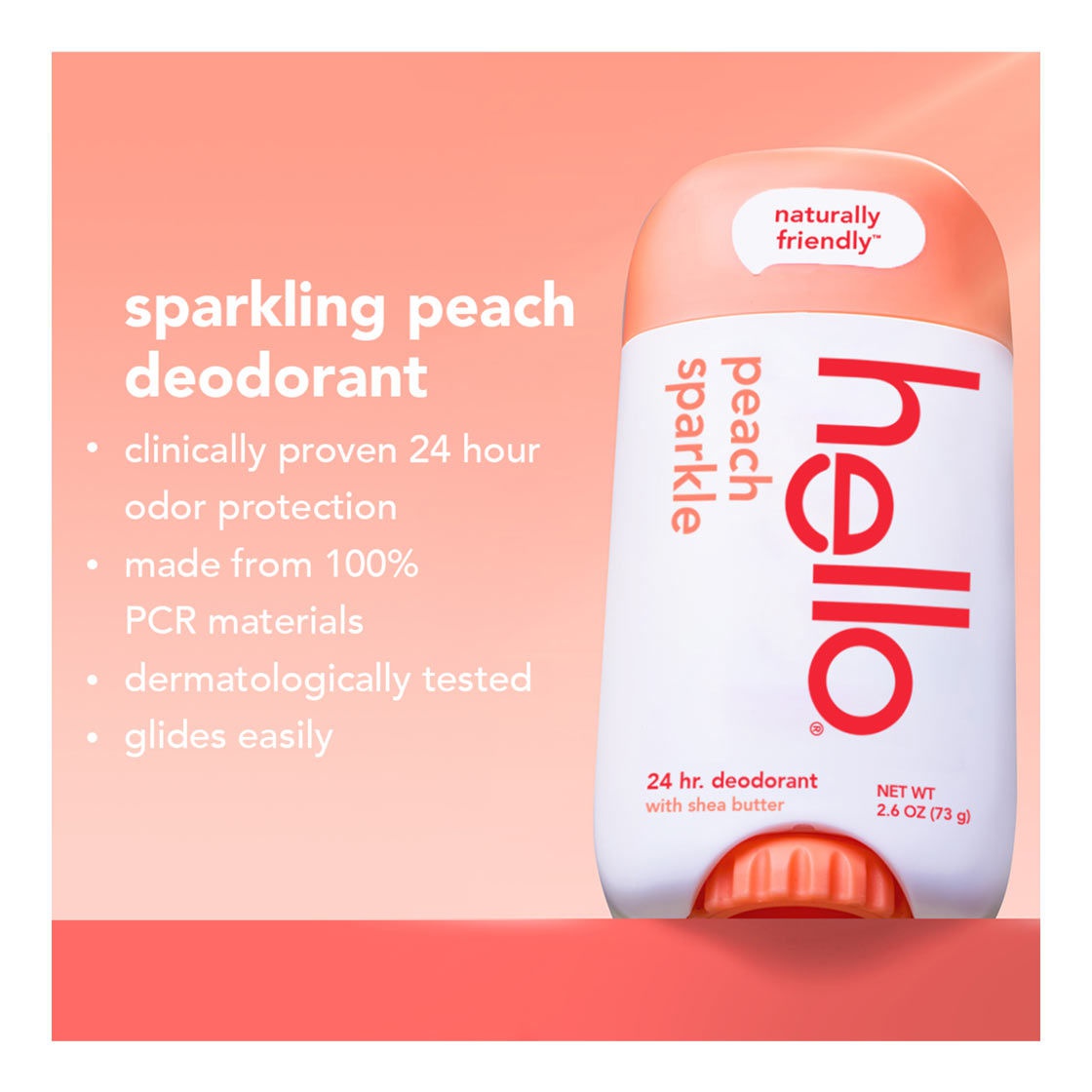 Hello Peach Sparkle Deodorant