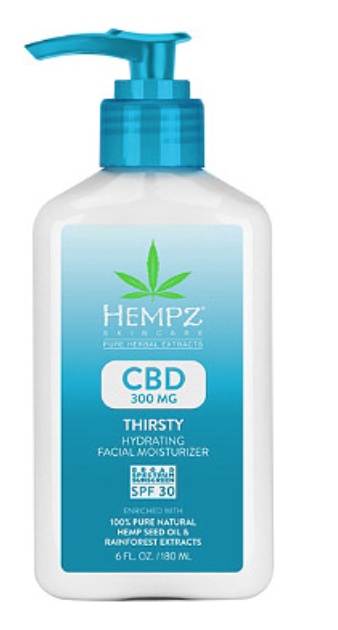Hempz Cbd Thirsty Hydrating Facial Moisturizer Spf 30