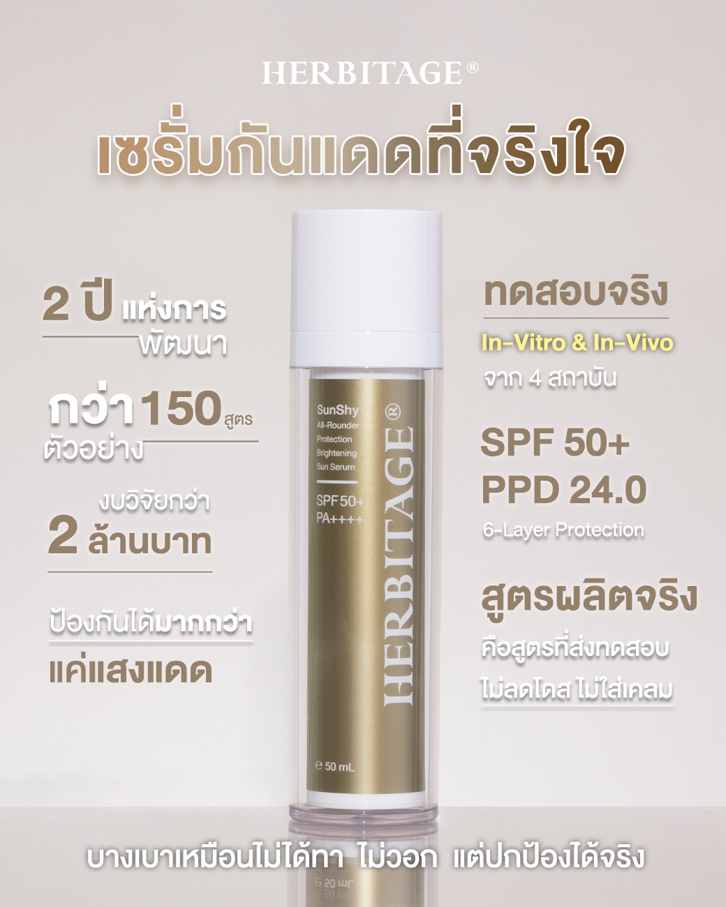 Herbitage SunShy All-Rounder Protection Brightening Sun Serum SPF50+ PA++++