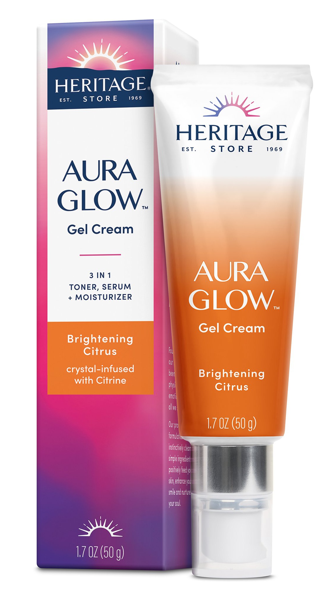 Heritage Store Aura Glow Gel Cream, Brightening Citrus