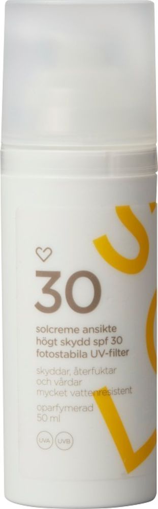 Hjärtats Solcreme Ansikte SPF30