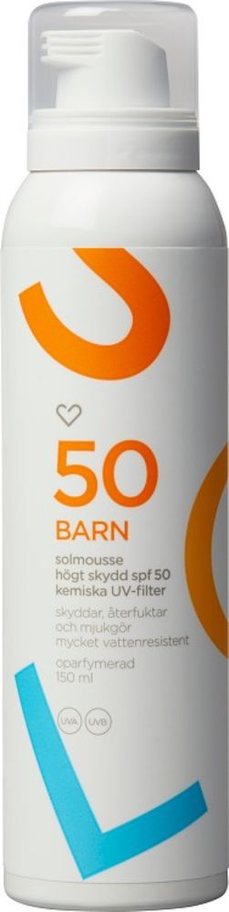 Hjärtats Solmousse Barn SPF50 Oparfymerad