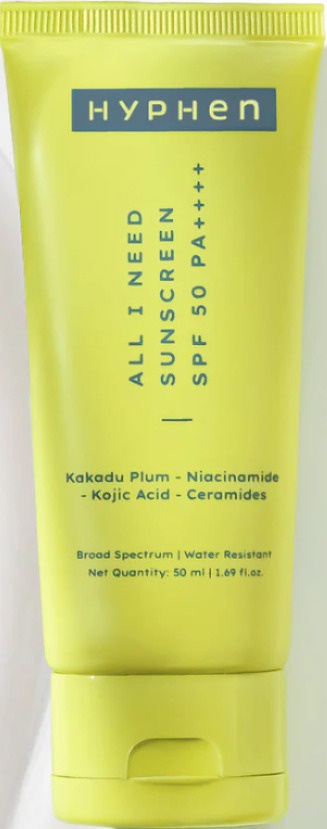 Hyphen All I Need Sunscreen SPF 50 Pa++++ | UV Rays & Blue Light Protection & Moisturization-