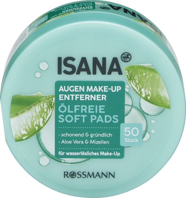 Isana Augen Make-Up Entferner Ölfreie Soft Pads