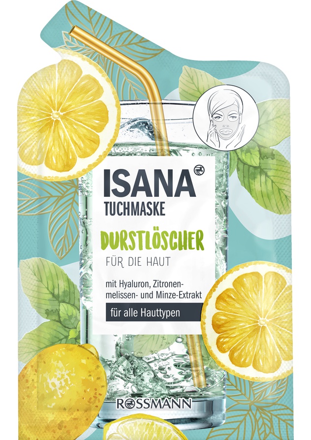 Isana Tuchmaske Durstlöscher Zitronenmelisse & Minze