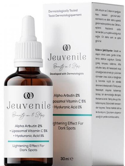 Jeuvenile Alpha Arbutin %2 + Liposomal Vitamin C %5 + Hyaluronic Acid %1 Leke Karşıtı Serum
