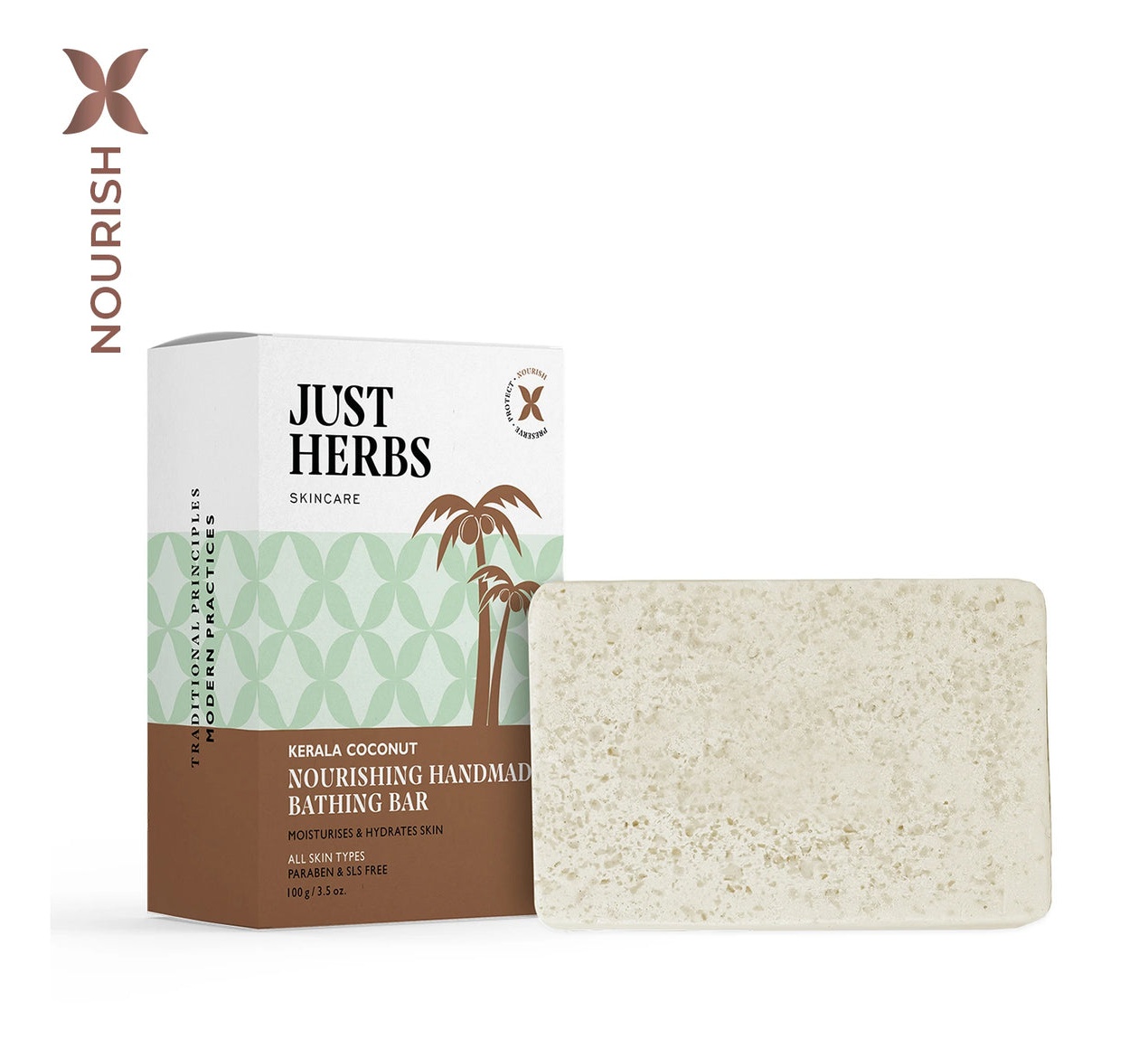 Just Herbs Kerala Coconut Nourishing Handmade Bathing Bar