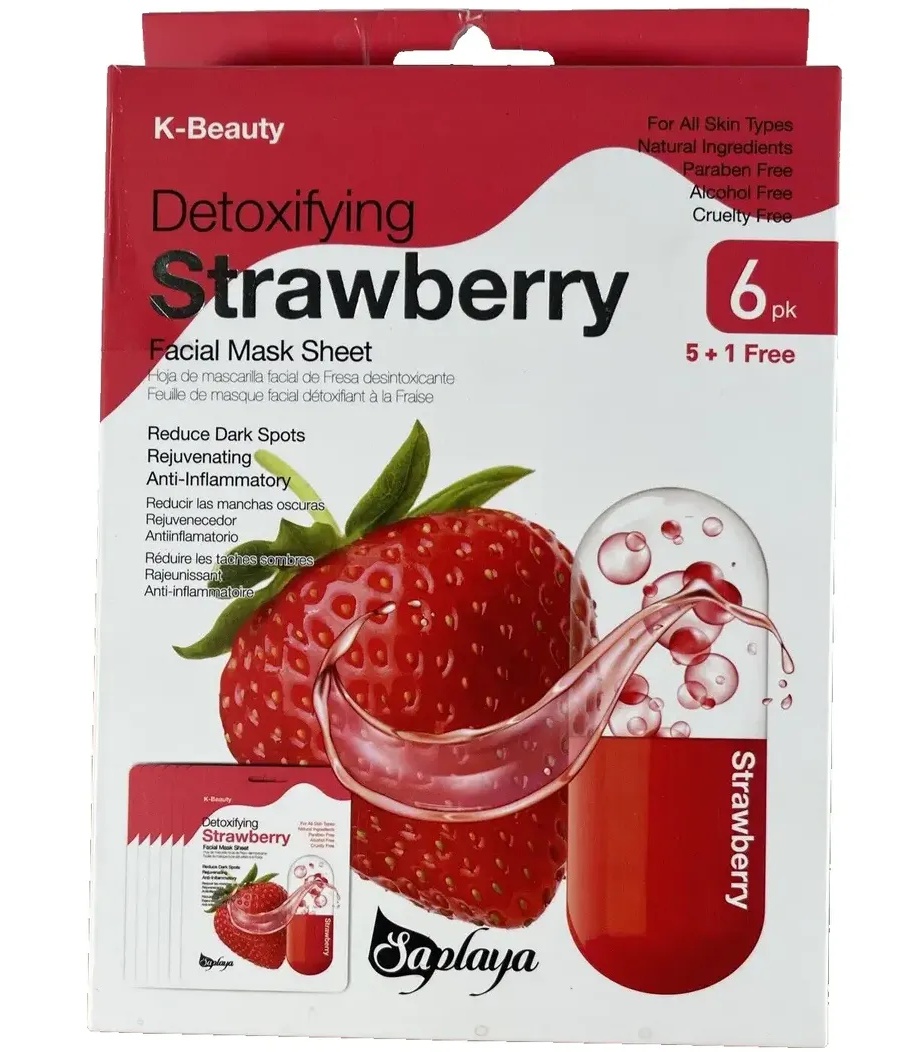 K-Beauty Detoxifying Strawberry Facial Mask Sheet