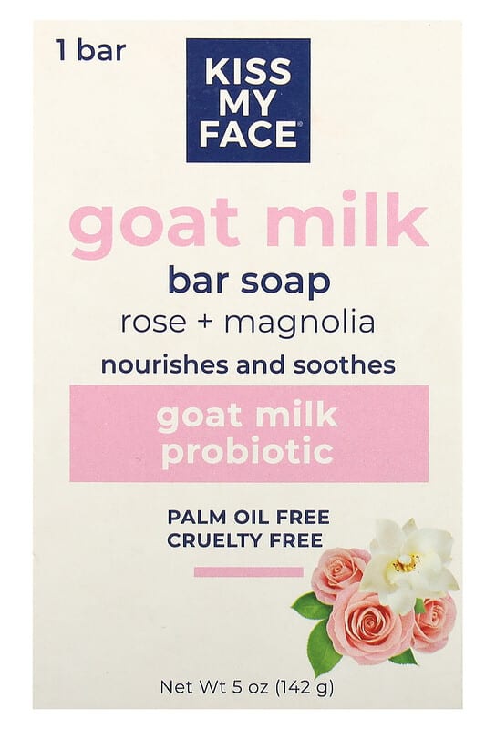 Kiss My Face Goat Milk Bar Soap - Rose + Magnolia