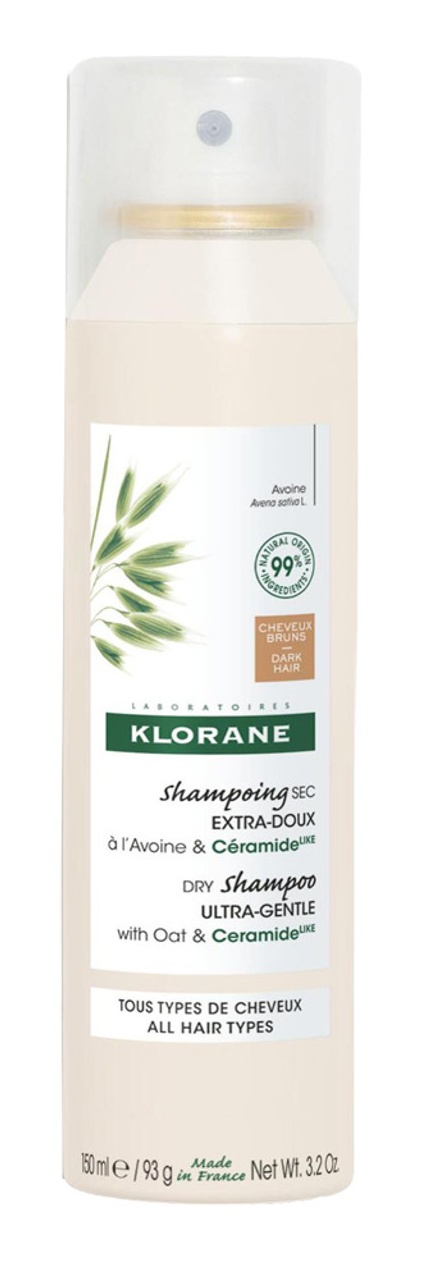 Klorane Dry Shampoo Ultra Gentle With Oat & Ceramide For Dark Hair