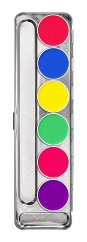 Kryolan Aquacolor Uv-Dayglow Palette 6 Colors