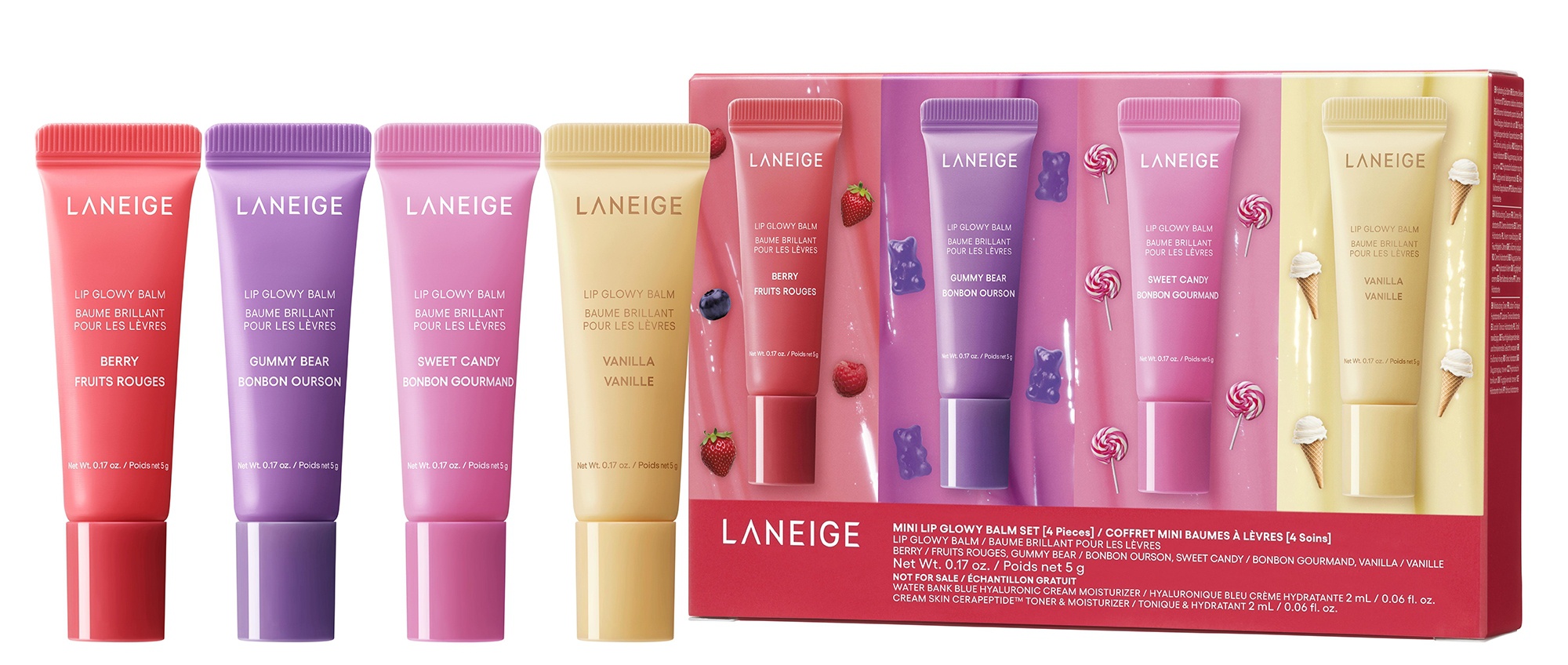 LANEIGE Mini Lip Glowy Baml Set [4 Pieces]