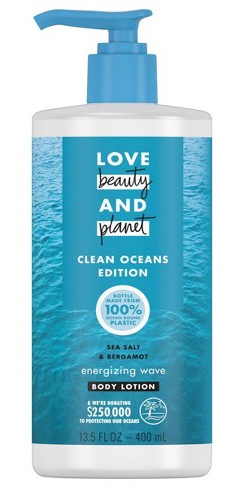 LOVE BEAUTY & PLANET Sea Salt & Bergamot Energizing Wave Body Lotion