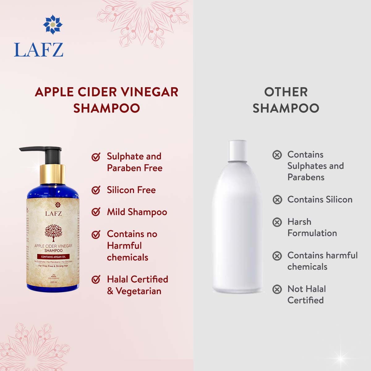 Lafz Lafz Apple Cider Vinegar Shampoo (with Argan Oil)