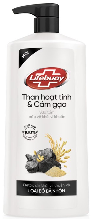 Lifebuoy Sữa Tắm Detox Bảo Vệ Khỏi Vi Khuẩn Lifebuoy Than Hoạt Tính Và Cám Gạo