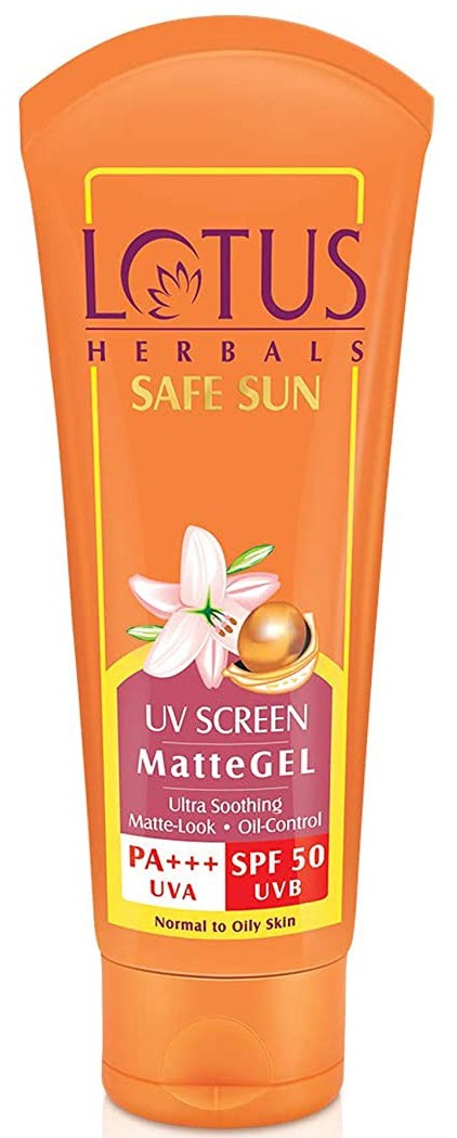 Lotus Herbals Safe Sun UV Screen Matte Gel Ultra Soothing Sunscreen। Pa+++ And SPF50