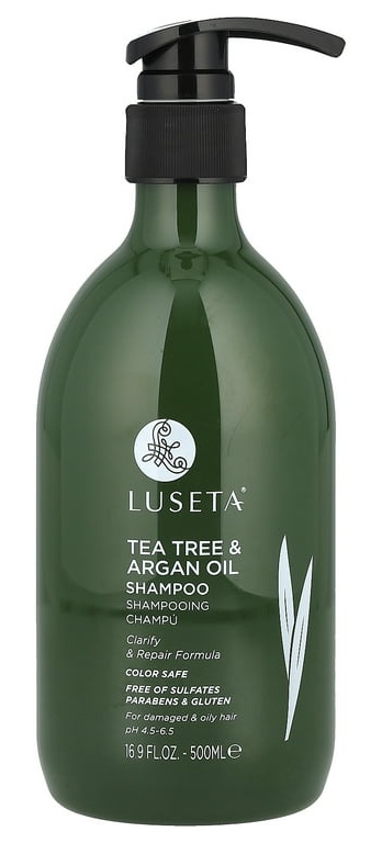 Luseta Beauty Tea Tree & Argan Oil Shampoo, For Damaged & Oily Hair