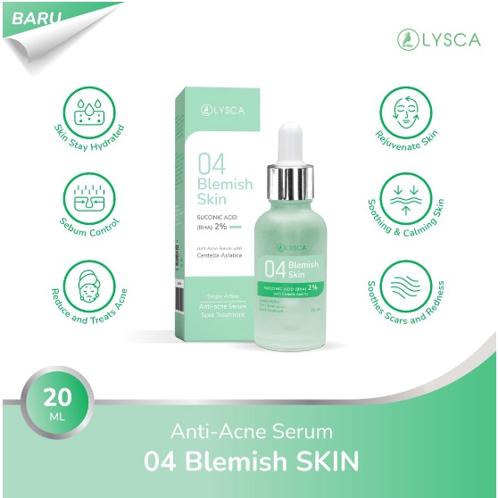 Lysca ￼lysca 04 Blemish Skin Succinic Acid/BHA 2% + Cica Anti-acne Serum