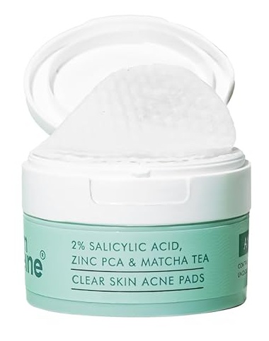 MCaffeine 2% Salicylic Acid Zinc Pca & Matcha Tea Clear Skin Acne Pads | Anti Acne Exfoliating Serum Toner Pads For Acne-prone Skin | For Both Women And Men