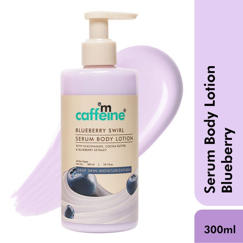 MCaffeine Blueberries Swirl Serum Body Lotion 72 Hrs Deep Moisturization With Niacinamide
