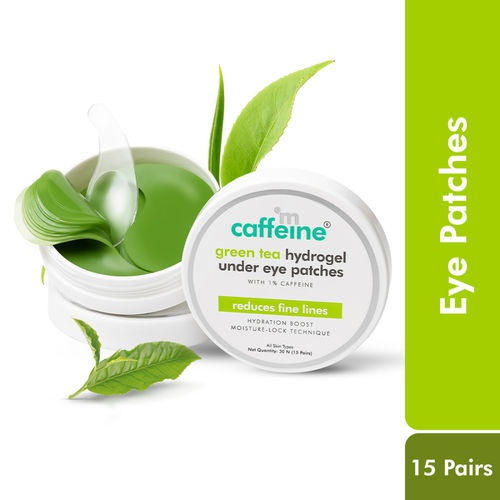 MCaffeine Green Tea Hydrogel Under Eye Patches With 1% Caffeine For Fine Lines & Hydration