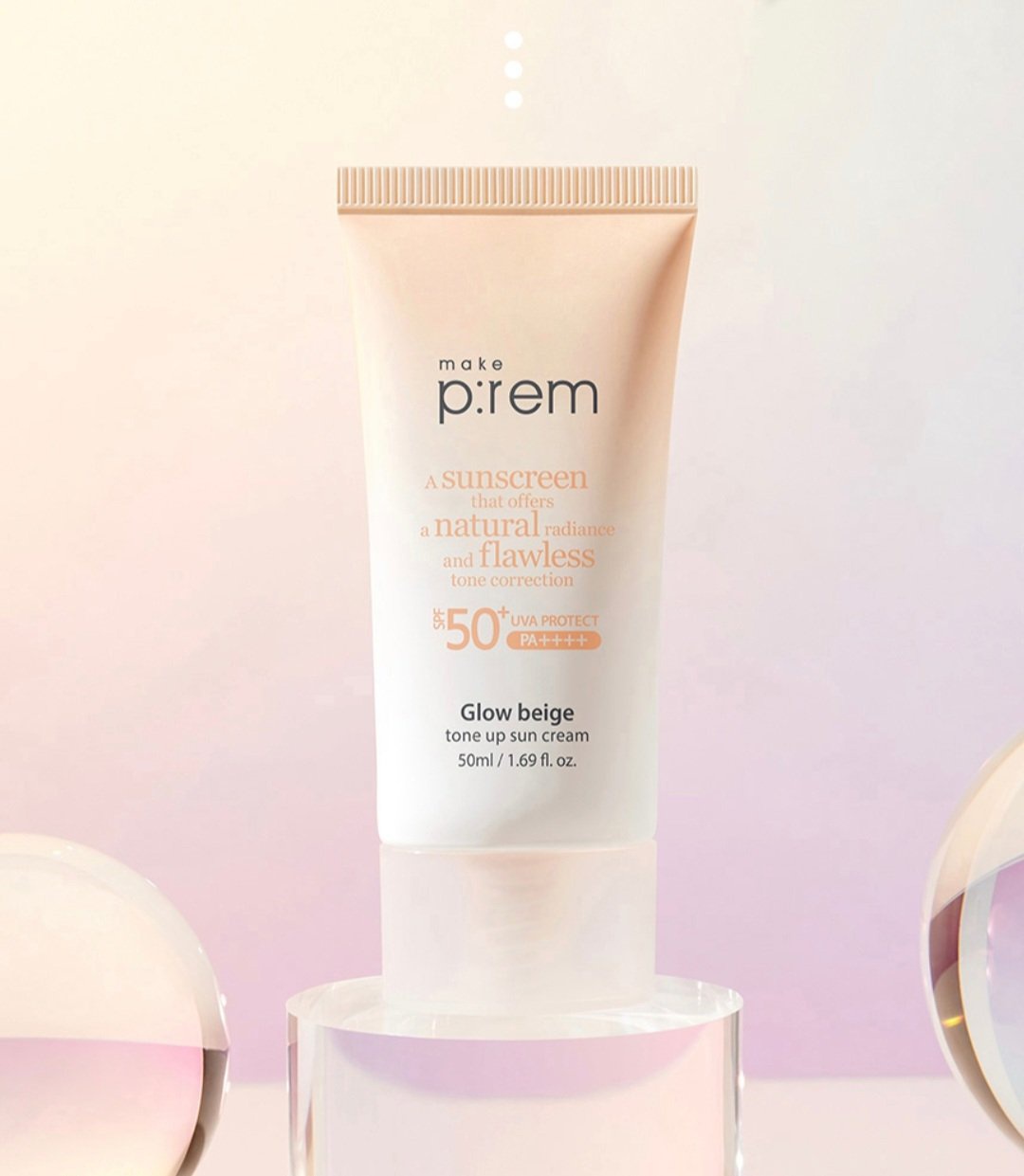 Make P:rem Tone Up Sun Cream Glow Beige SPF 50 PA++++