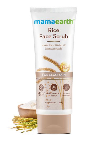 Mamaearth Rice Face Scrub For Glowing Skin, With Rice Water & Niacinamide For Glass Skin -