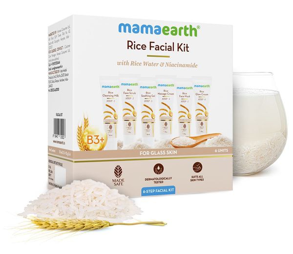 Mamaearth Rice Facial Kit With Rice Water & Niacinamide For Glass Skin -