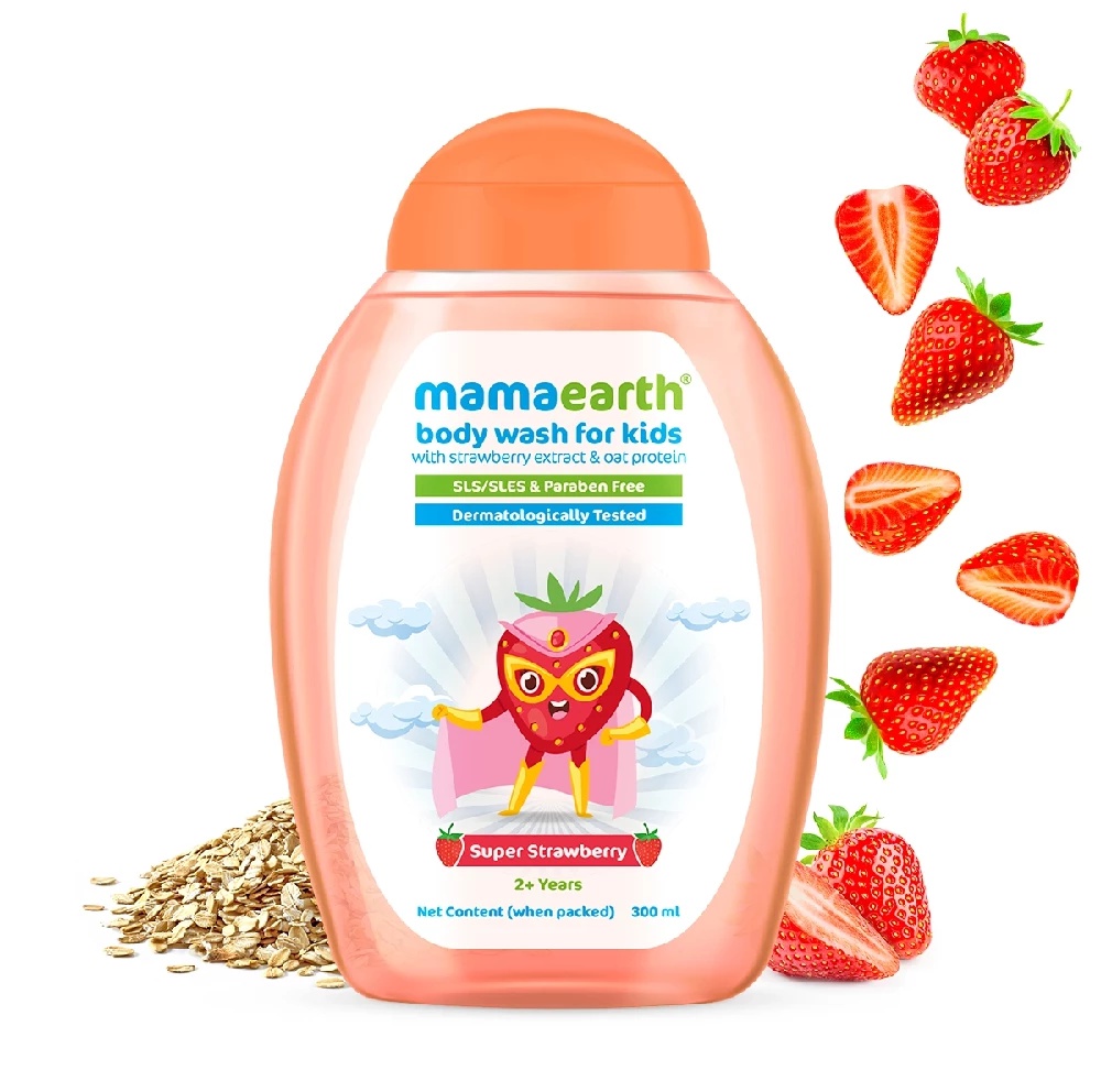 Mamaearth Strawberry Extract & Oat Peotein Body Wash For Kids