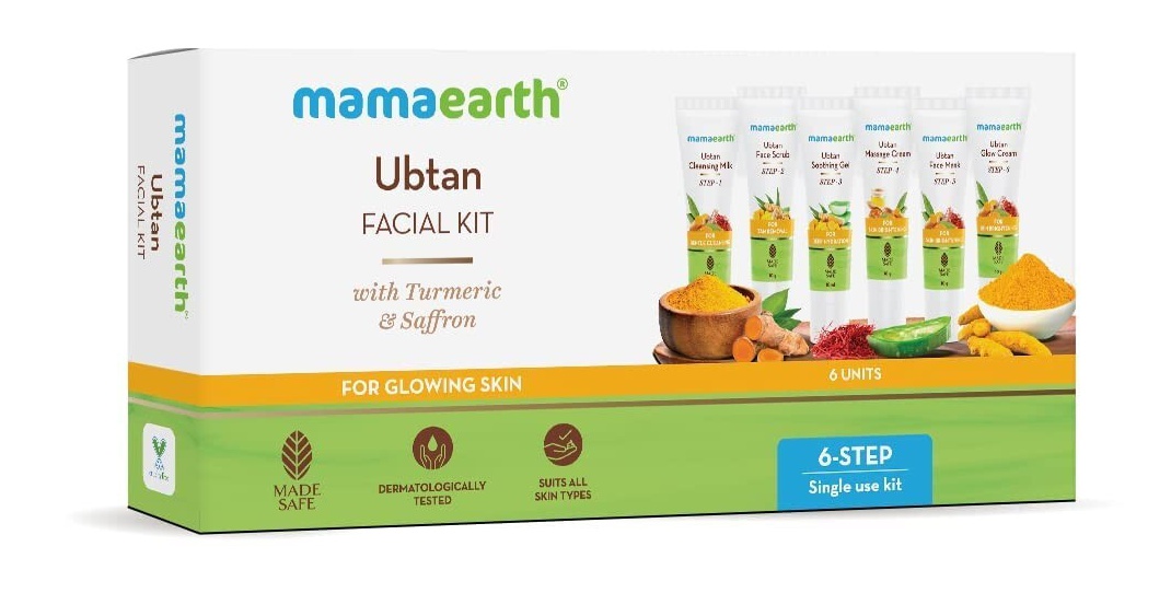 Mamaearth Ubtan Facial Kit With Turmeric & Saffron For Glowing Skin -