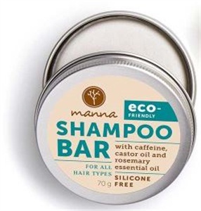 Manna Szilárd Sampon Koffeinnel Ricinusolajjal És Rozmaring Illóolajjal