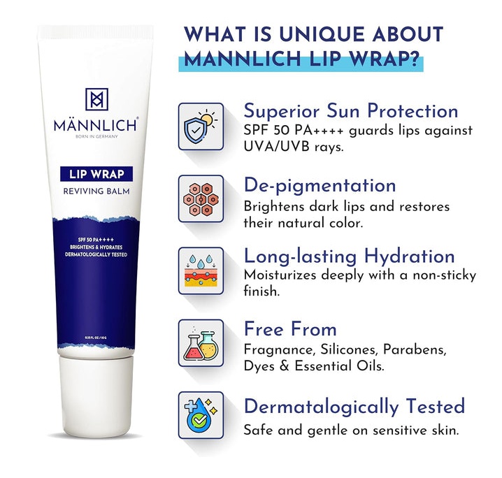 Mannlich Lip Wrap Reviving Balm SPF 50 Pa++++