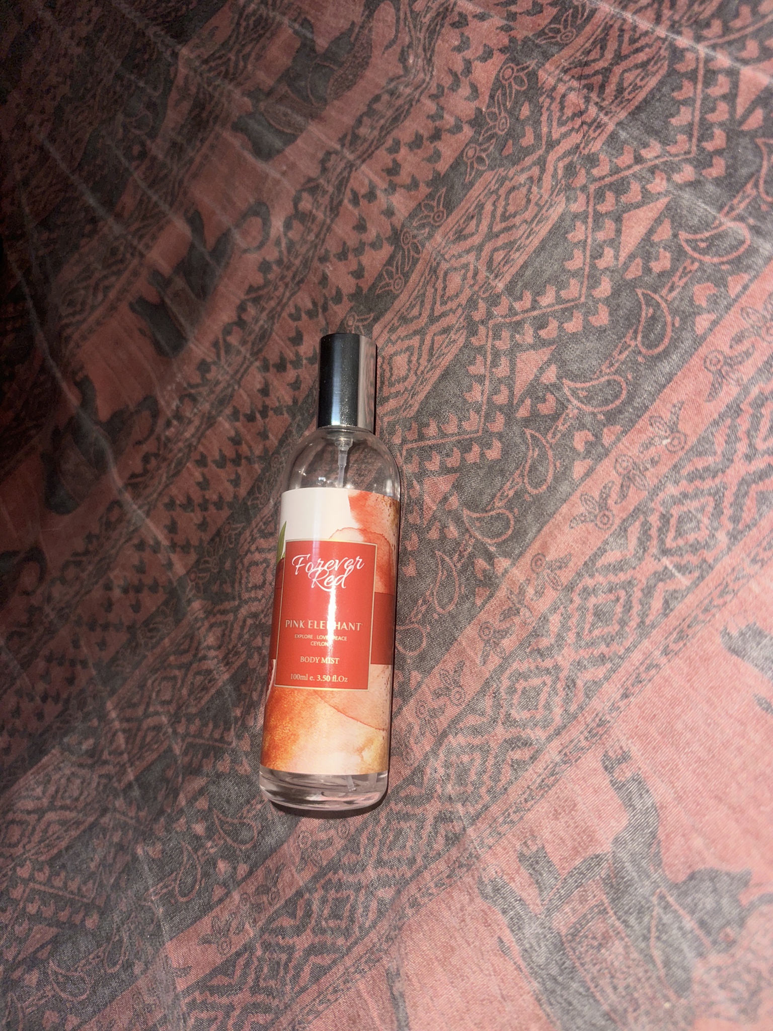 Manufactured by - Deepani Enterprise . No .53, IDB , Pallakele ,Kandy ,Sri Lanka . Web .WWW.paba.lk Pink Elephant Body Mist