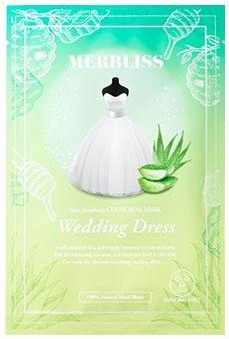 Merbliss Wedding Dress Emerald Aloe Honey Soothing Clear Seal Sheet Mask